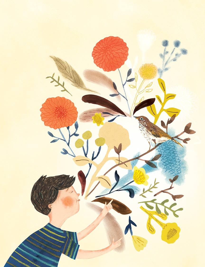 Le chant de la grive, illustration by Josée Bisaillon (2)