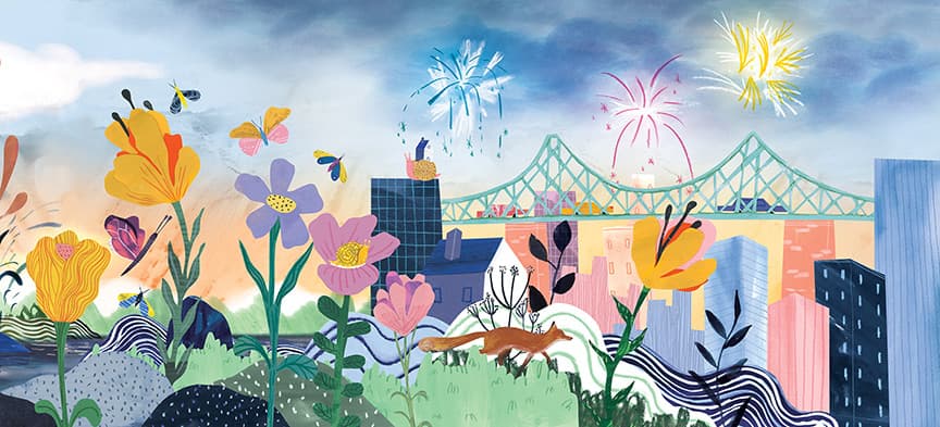 Montreal Children’s Hospital Emergency Department Distraction Room Mural, illustration by Josée Bisaillon (2)